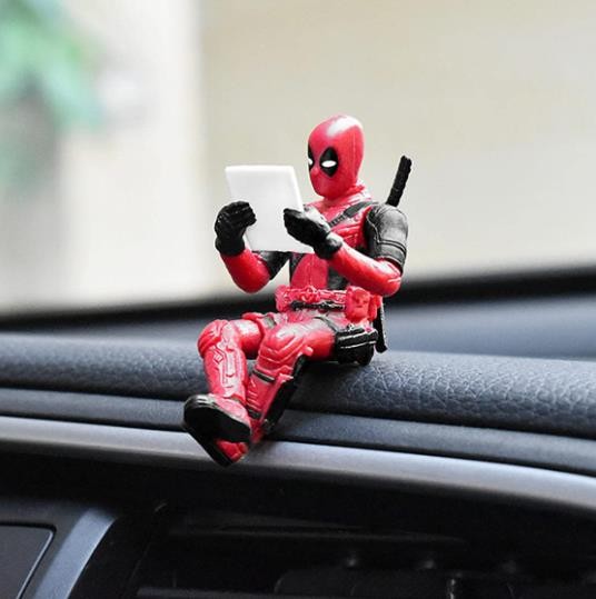 Funny Anime Car mirror hanging accessories Car Pendant Reading Deadpool Ornaments Auto Rearview Mirror Decoration Car Accessories Christmas Gifts Car Interior Decor