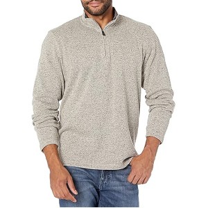 Wrangler Authentics Men's Long Sleeve Fleece Quarter-Zip Sweater