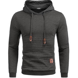 COOFANDY Mens Hooded Sweatshirt Casual Long Sleeve Drawstring Waffle Knit Pullover Hoodies
