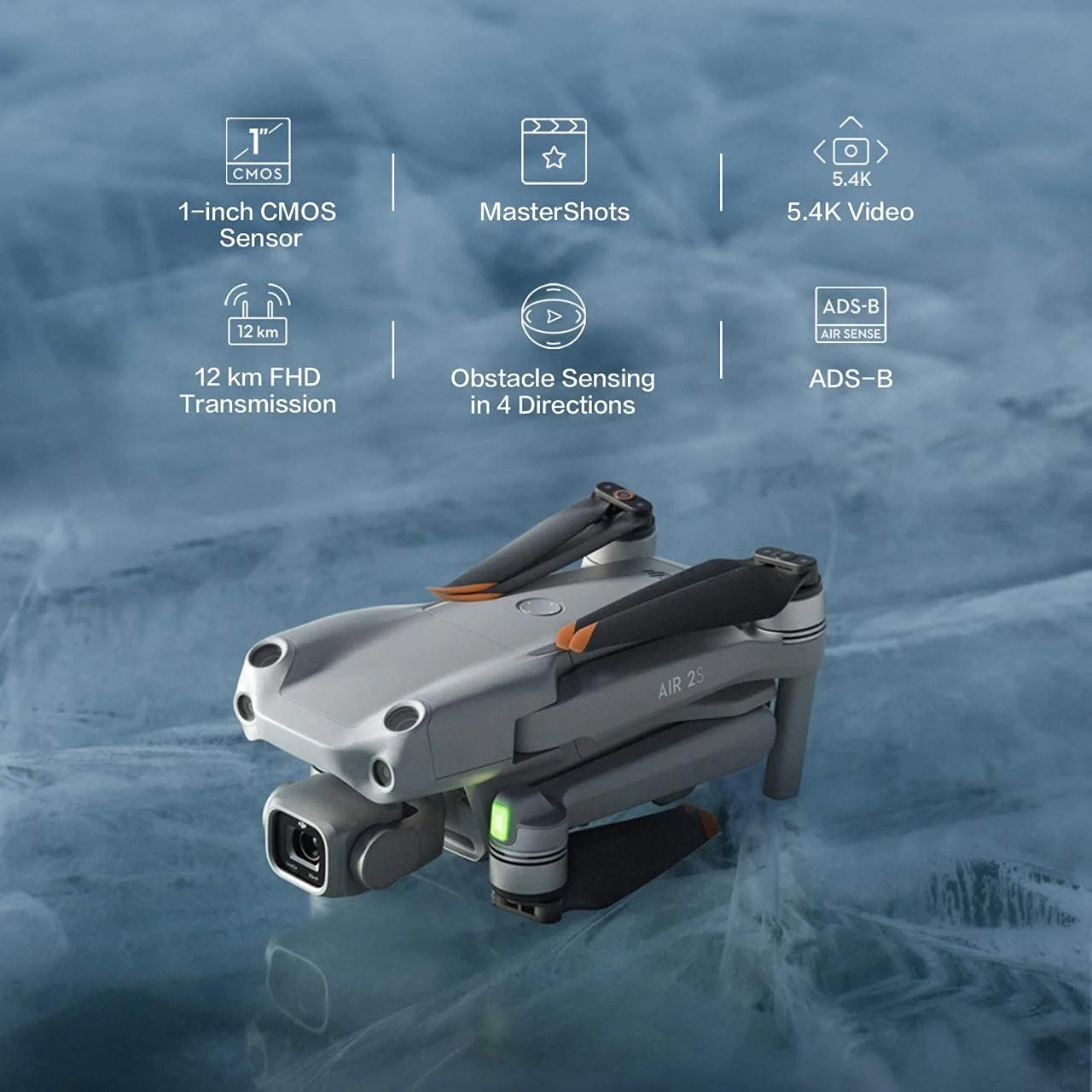 DJI Air 2S Fly More Combo Drone Quadcopter CP.MA.00000346.01 with 5.4K Video, 1" CMOS Sensor, 3-Axis Gimbal Camera, Triple Battery, ND Filters Bundle with Deco Gear Backpack, Landing Pad and Software