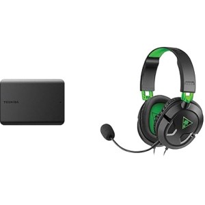 Toshiba Canvio Basics 1TB Portable External Hard Drive USB 3.0, Black - HDTB510XK3AA & Turtle Beach Recon 50 Xbox Gaming Headset for Xbox Series X/S, Xbox One, PS5, PS4