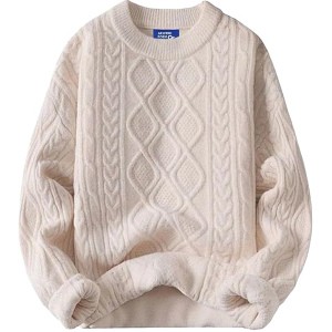 Aelfric Eden Oversized Sweater 90s Vintage Heavy Knitted Sweater Long Sleeve Sweater Women Woven Crewneck Pullover