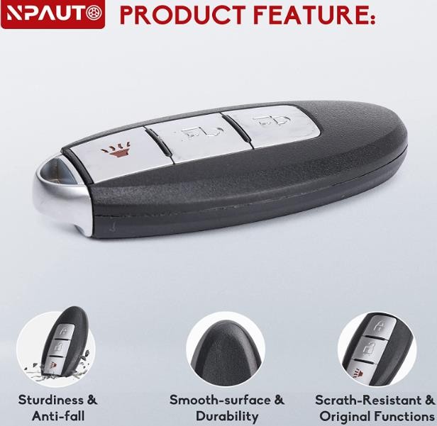 NPAUTO Key Fob Replacement Fits for Nissan Rogue Pathfinder Versa 2007 2008 2009 2010 2011 2012 Keyless Entry Remote Control Smart Car Key Fobs, Replace# CWTWB1U729, Set of 1