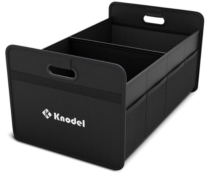 K KNODEL Car Trunk Organizer, Foldable Trunk Organizer for Car, Automotive Consoles & Organizers, Car Trunk Storage Organizer with Reinforced Handles (Black)