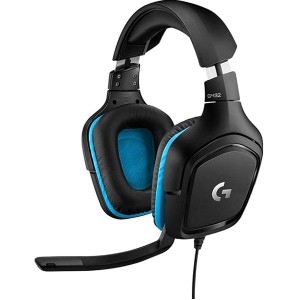 Logitech G432 Wired Gaming Headset, 7.1 Surround Sound, DTS Headphone:X 2.0, Flip-to-Mute Mic, PC (Leatherette) Black/Blue