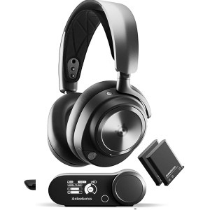 SteelSeries Arctis Nova Pro Wireless Multi-System Gaming Headset - Premium Hi-Fi Drivers - Active Noise Cancellation - Infinity Power System - Stealth Retractable Mic - PC, PS5/PS4, Switch, Mobile